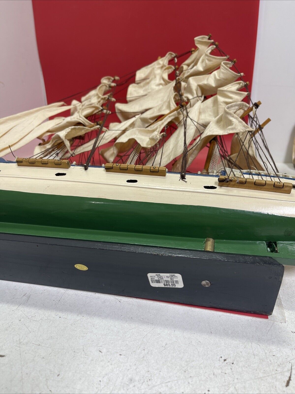 Vintage Wooden Ship Model