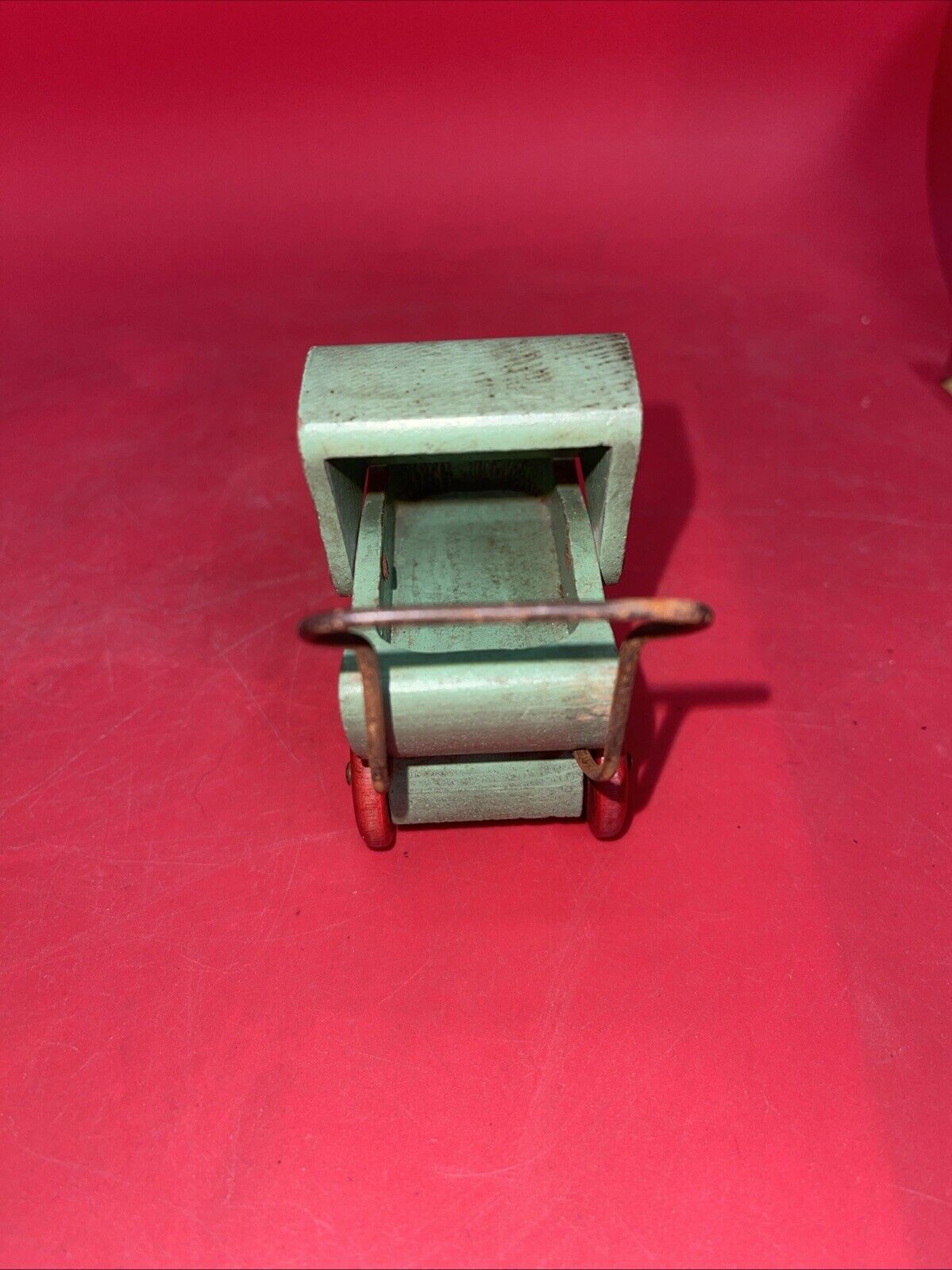 Antique Toy Minature Wood Doll Buggy