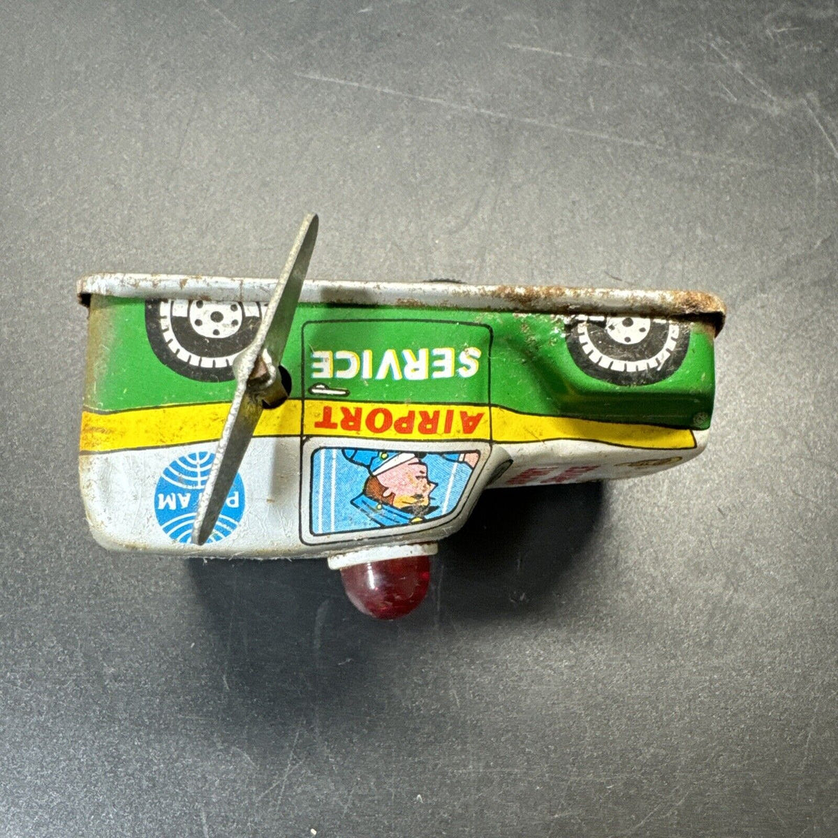 Vintage AIRPORT SERVICE Tin Windup Pan American/ Japan Toy