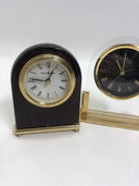 Howard Miller Rosewood Arch Mantle/Tabletop Clock Set of 2 Untested