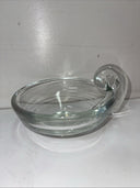 Vtg Steuben Style Clear Glass Snail Handle 6 in. Bowl