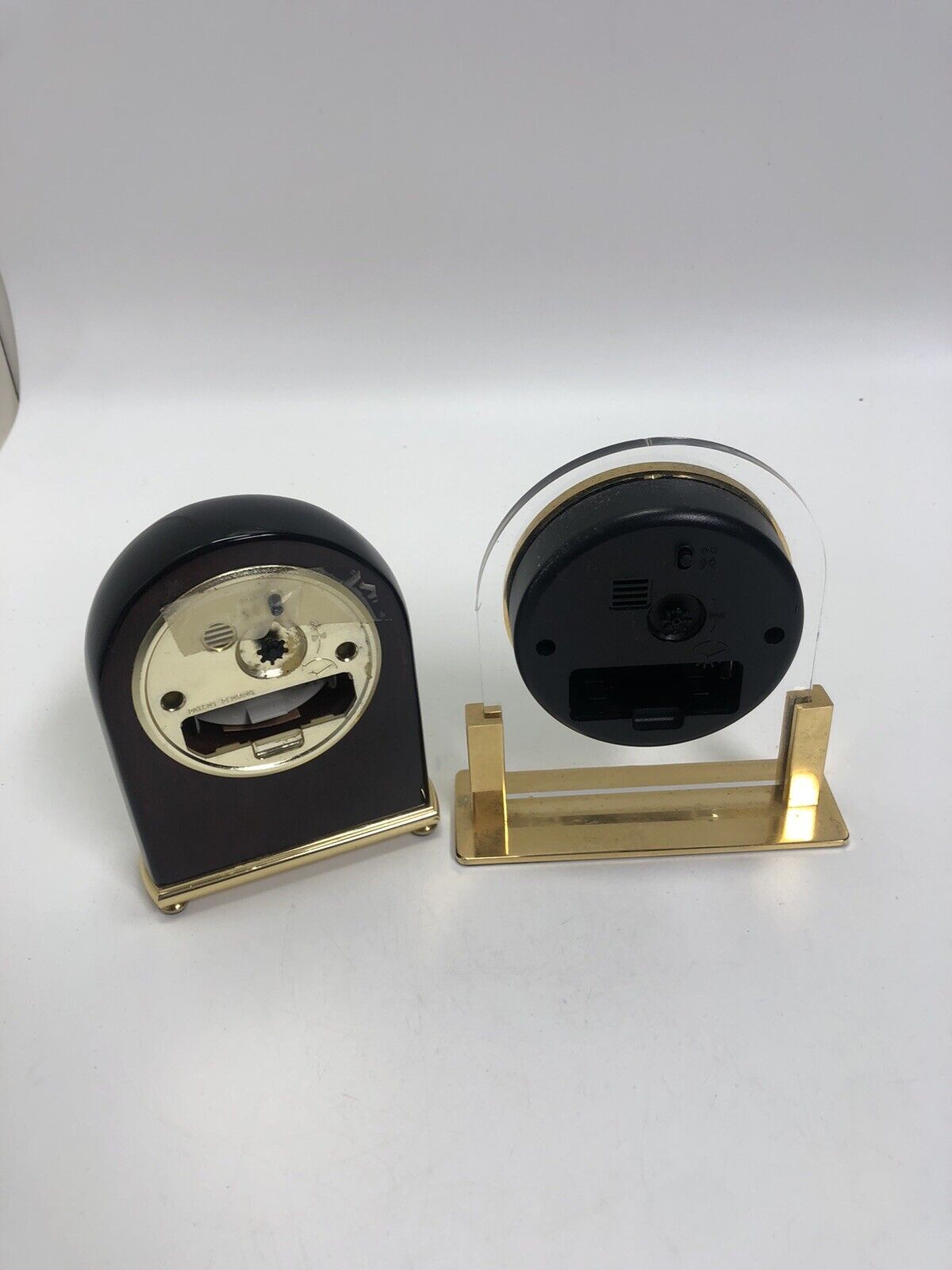 Howard Miller Rosewood Arch Mantle/Tabletop Clock Set of 2 Untested