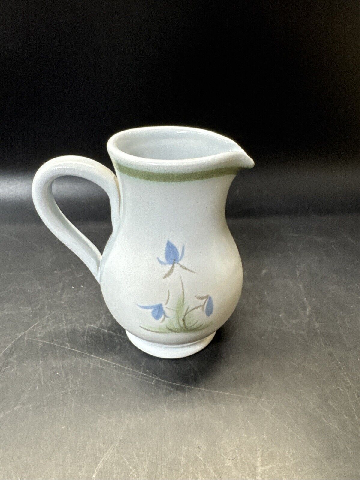 Buchan Pottery Portobello Scotland Thistle Creamer & Sugar Blue