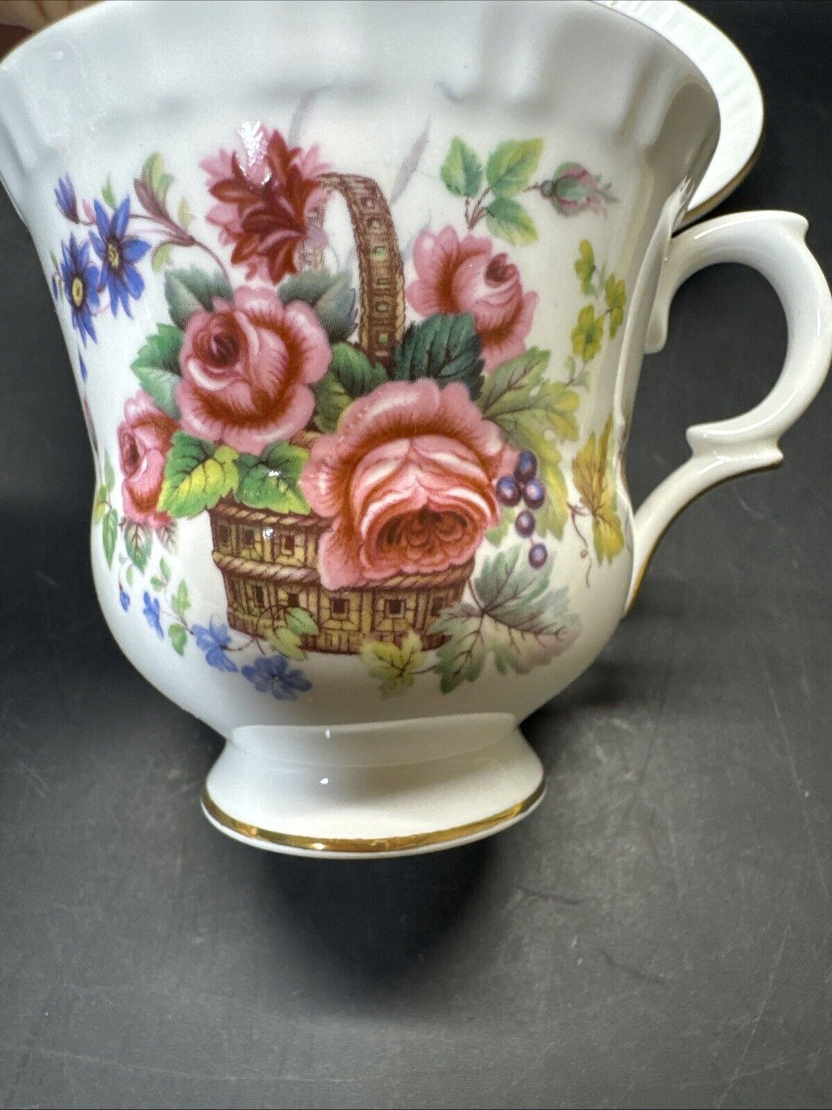 Staffordshire Bone China Crown Tea Cup & Saucer/ Set Of 2