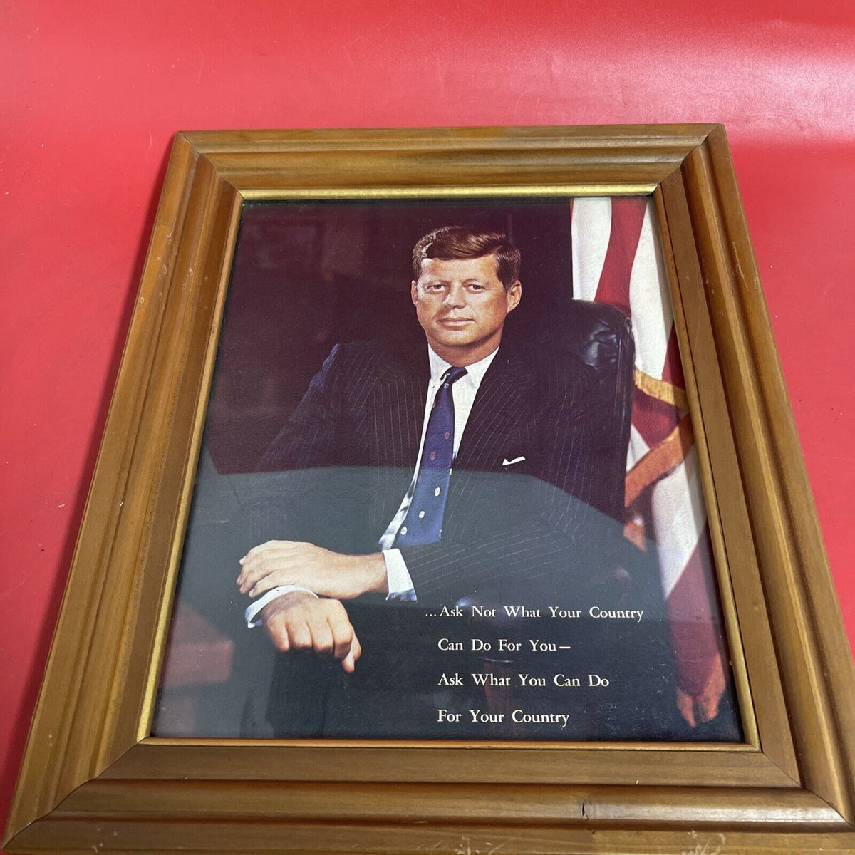 Vintage Picture Of John F. Kennedy With Famos Quote Ask Not.