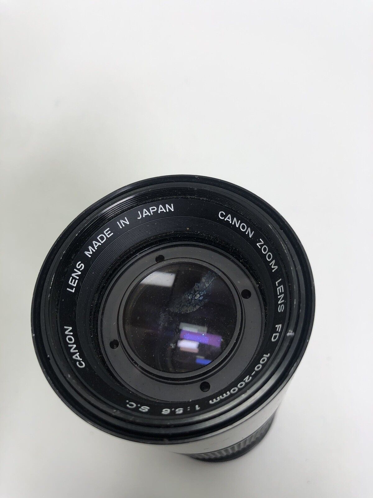 Canon FD Zoom 100-200mm 1:5.6 S.C. Lens W/ Caps & Filter Untested