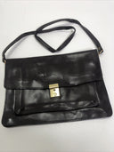 Liz Claiborne Black Faux Leather Baguette Purse 