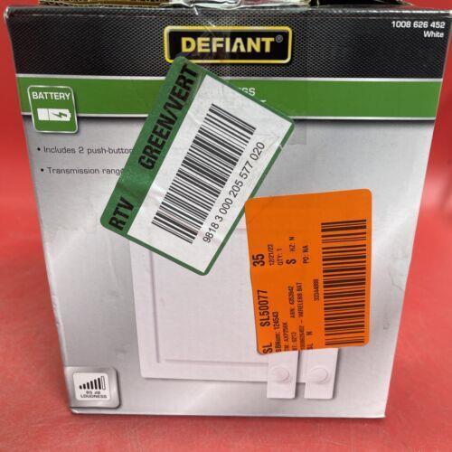 Defiant Wireless Battery Doorbell Kit with 2-Push Buttons  White