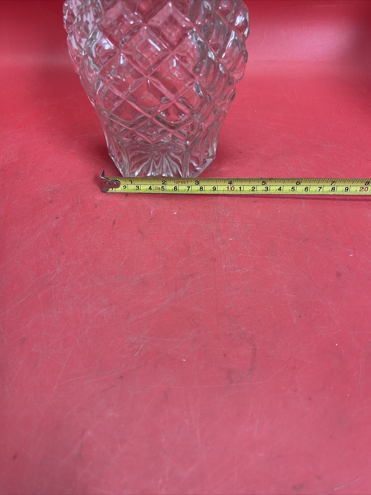 Anchor Hocking Wexford Diamond Decanter Set & 8 Stemmed Cordials Barware Liquor 