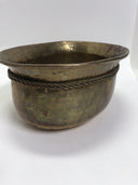 Round Solid Brass Planter w/ Rope Tassel Accent