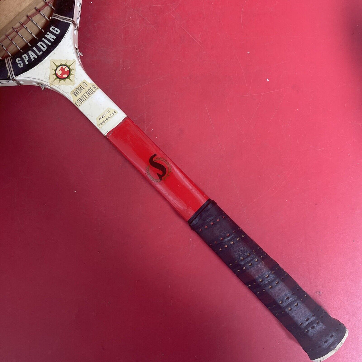 Vintage Spalding World Contender Tennis Racquet with frame