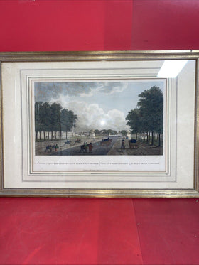 Paris Place de la Concorde Lithograph Print by Richard Phillips 1803