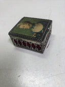 Trinket Box Velvet Lined Jean-Baptiste Perronneau Marie-Anne Huquier on Silk