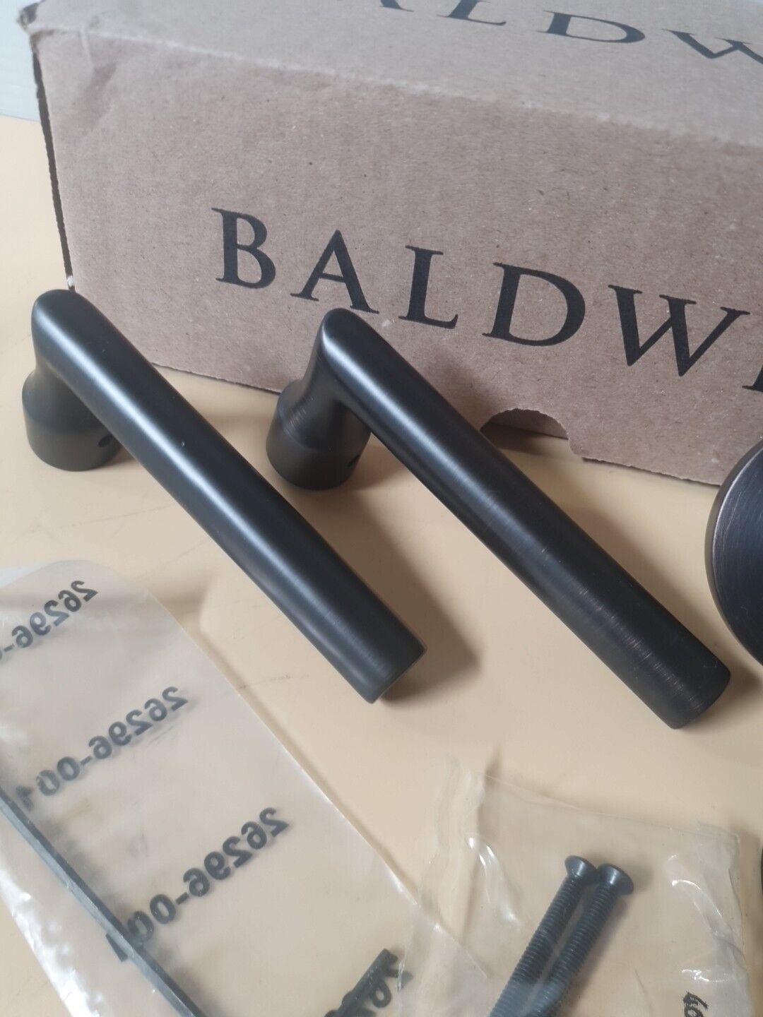 Baldwin FDTUBCRR112 Tube Non-Turning Two-Sided Through-Door Dummy Lever Set 