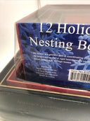 Set of 12 Holiday Christmas Stacking Nesting Boxes