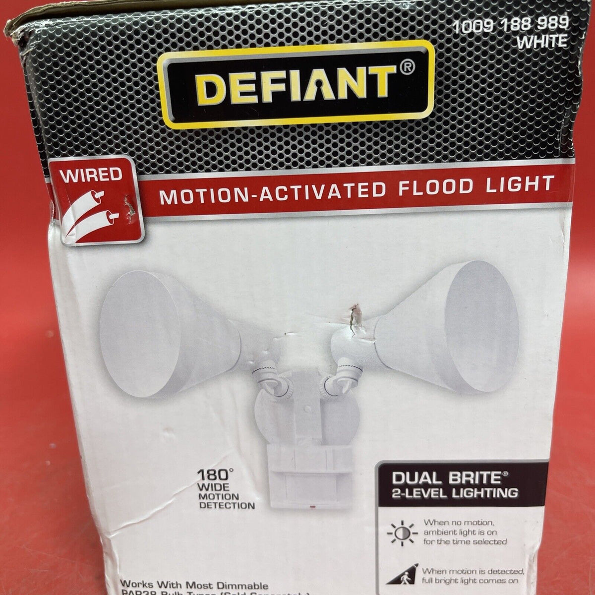 Defiant 180 Degree White Motion-Sensing Outdoor Security Light