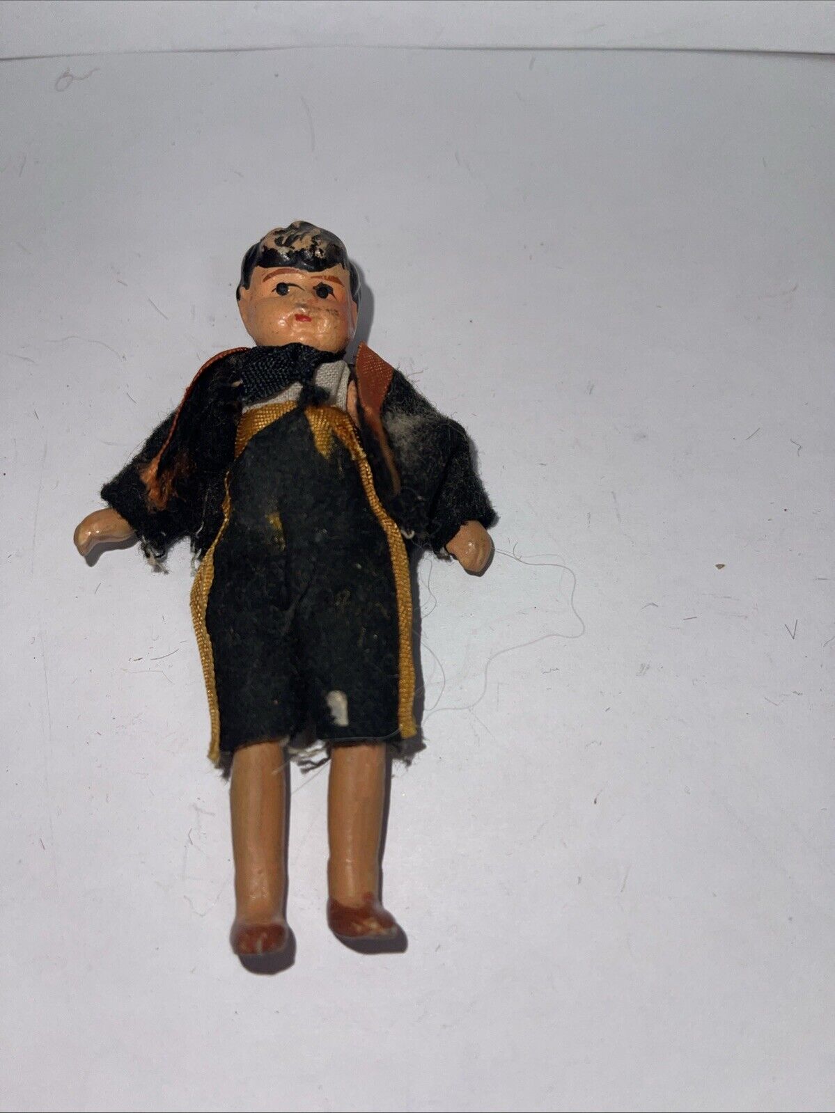 Vintage Bisque Miniature Jointed Dollhouse Doll Pair