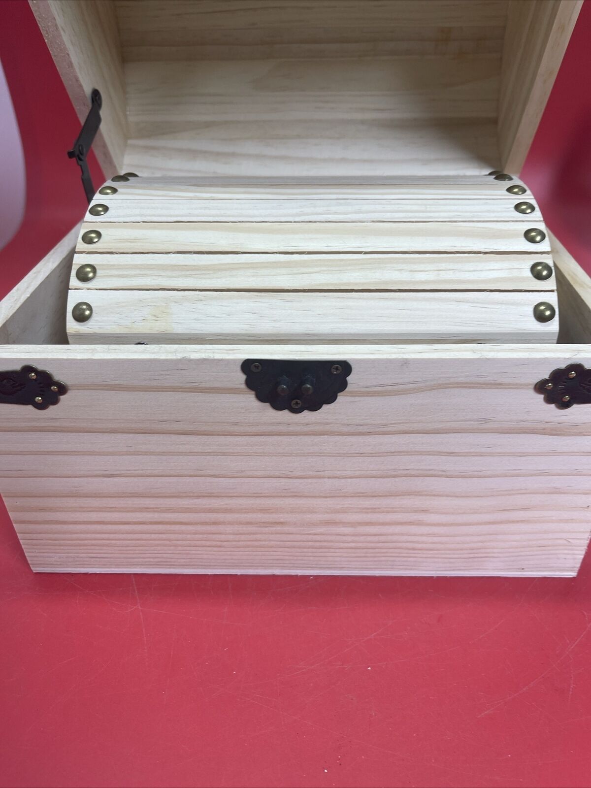 3 Wood Box ,Decorative Piece for Storage Display ,Front Hinge and Side Handles