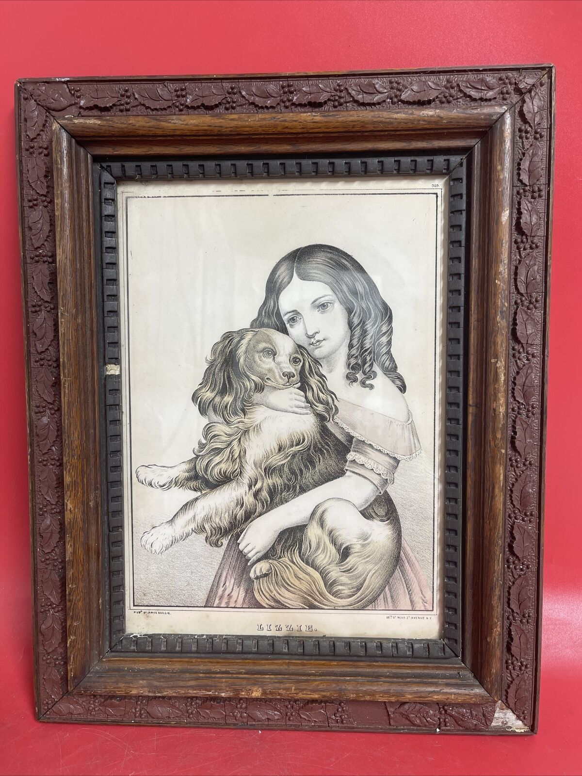 Antique Lithographed and published by James S. Baillie.Lizzie 1888