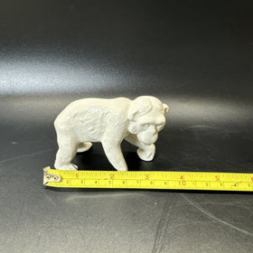 VINTAGE SMALL WHITE APE CHIMPANZEE MONKEY FIGURINE CZECHOSLOVAKIA ART POTTERY