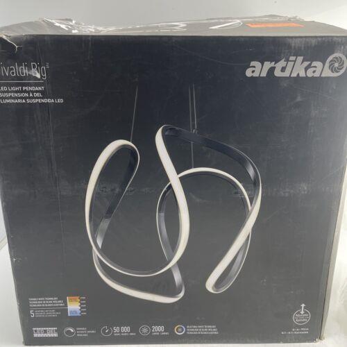 Artika Swirl 30-Watt Integrated LED Pendant Light Fixture Chrome Modern PDT-SWR
