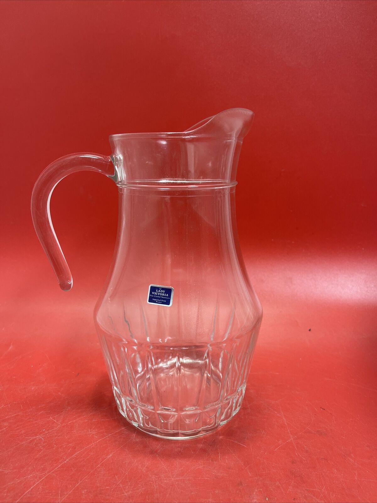 Vintage Lady Victoria Fine Crystal Stemware Water Pitcher 9"France