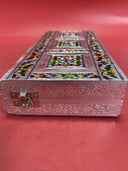 Handmade Flower Embossed Jewelry Box with Mirror Scratch Resistant Interior