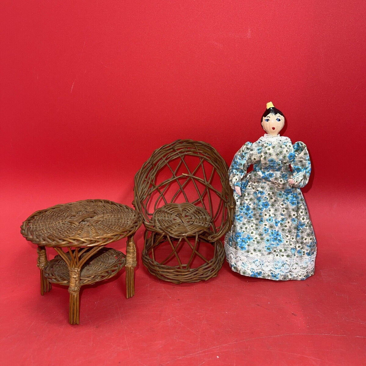 Vintage Doll Furniture Wicker Rattan Patio