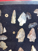 Native American Artifacts Lot 28 w/ Frame Arrowheads Collection 12”x8” Frame