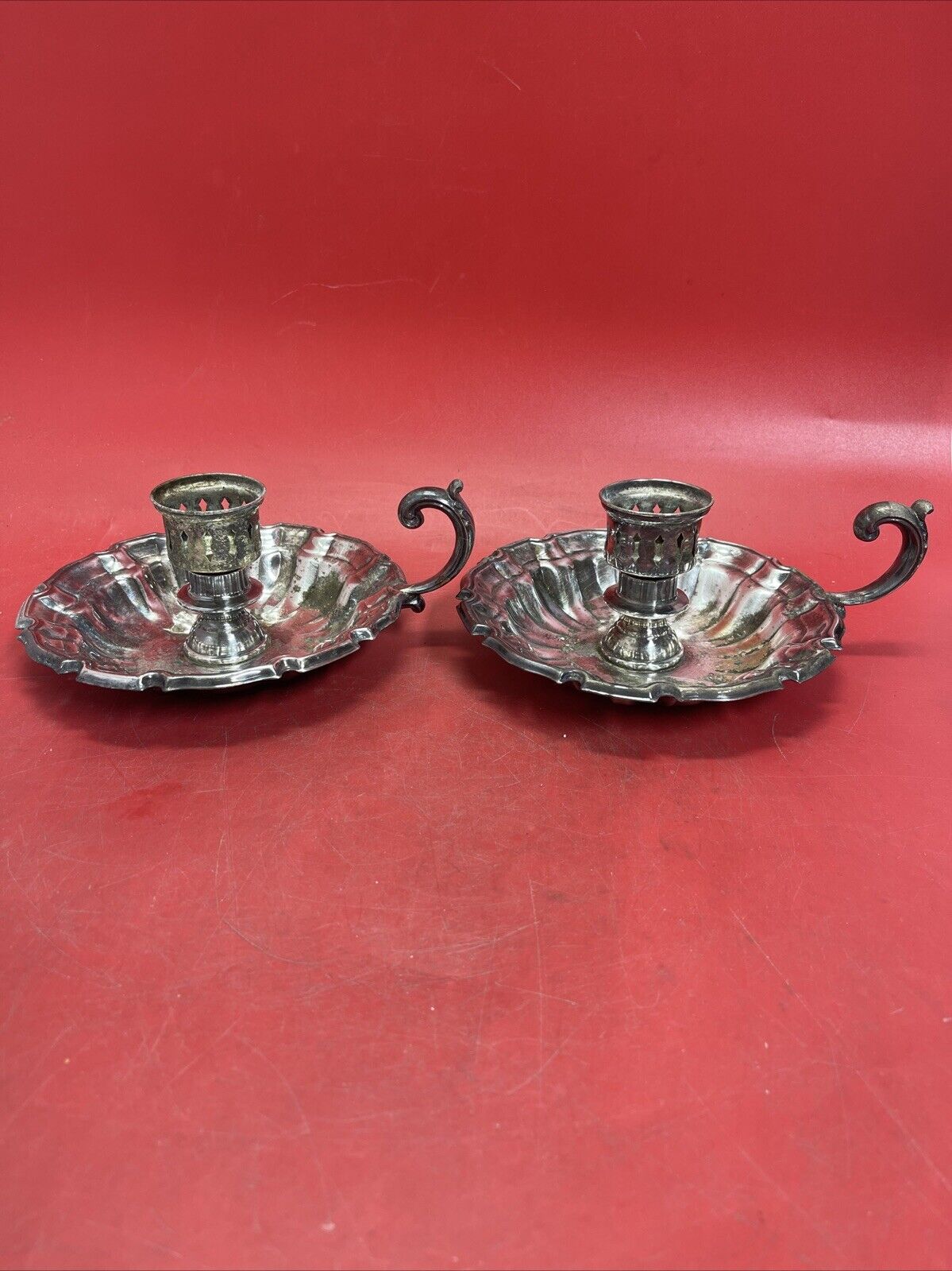 Towle CANDLE HOLDER, Silver Plate, Unpolished, 7”