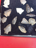 Native American Artifacts Lot 28 w/ Frame Arrowheads Collection 12”x8” Frame