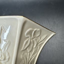 Lenox Masterpiece Porcelain Ivory Iris Wall Pocket Vase/Sconce Gold Trim