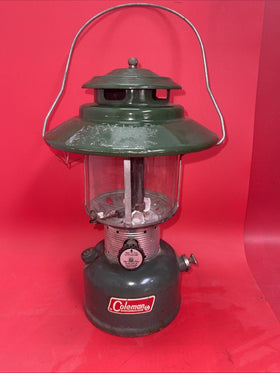 Vintage Coleman #228F Double Mantle Lantern Big Hat