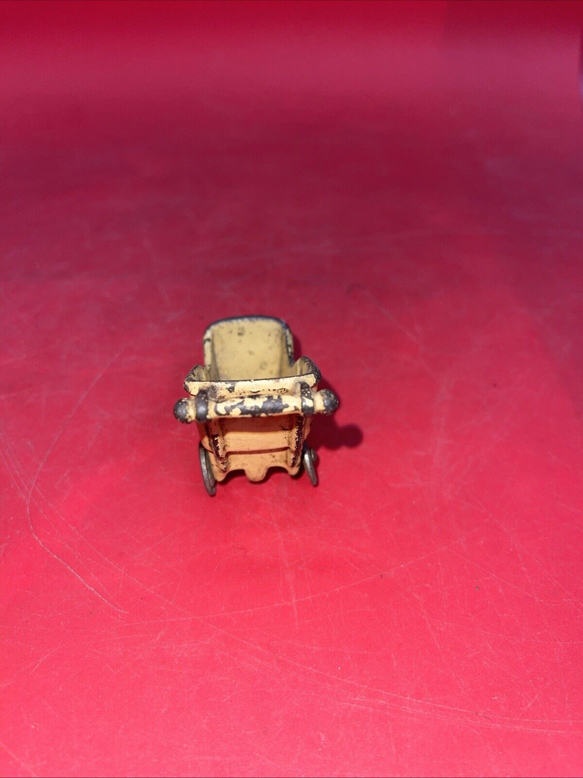 ANTIQUE CAST IRON BABY CARRIAGE, DOLLHOUSE MINIATURE