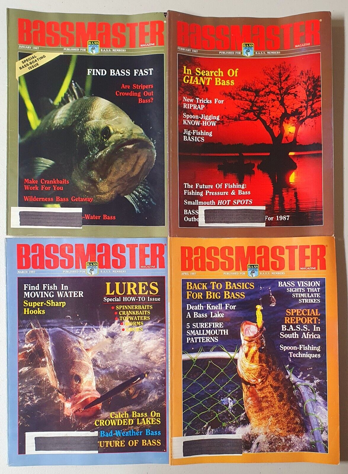 Bass Master magazine Lot of 10 Jan-Dec (1987)