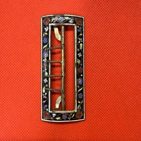 Antique Victorian Enamel Brass Buckle