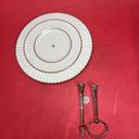 Vintage Lenox Cream Gold Trim 2 Tier Serving Hors D'oeuvre Tray Platter