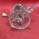 Vintage CLEAR GLASS Pedestal OIL LAMP BASE  ELECTRIFIED