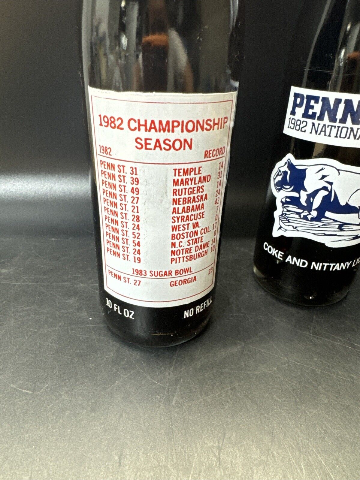 Coca Cola Bottle 1982 Penn State National Champions NOT CONSUMABLE/ Lot Of 3