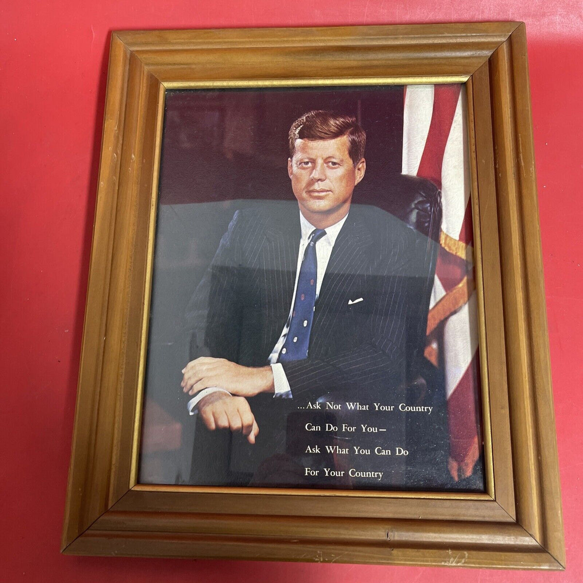 Vintage Picture Of John F. Kennedy With Famos Quote Ask Not.