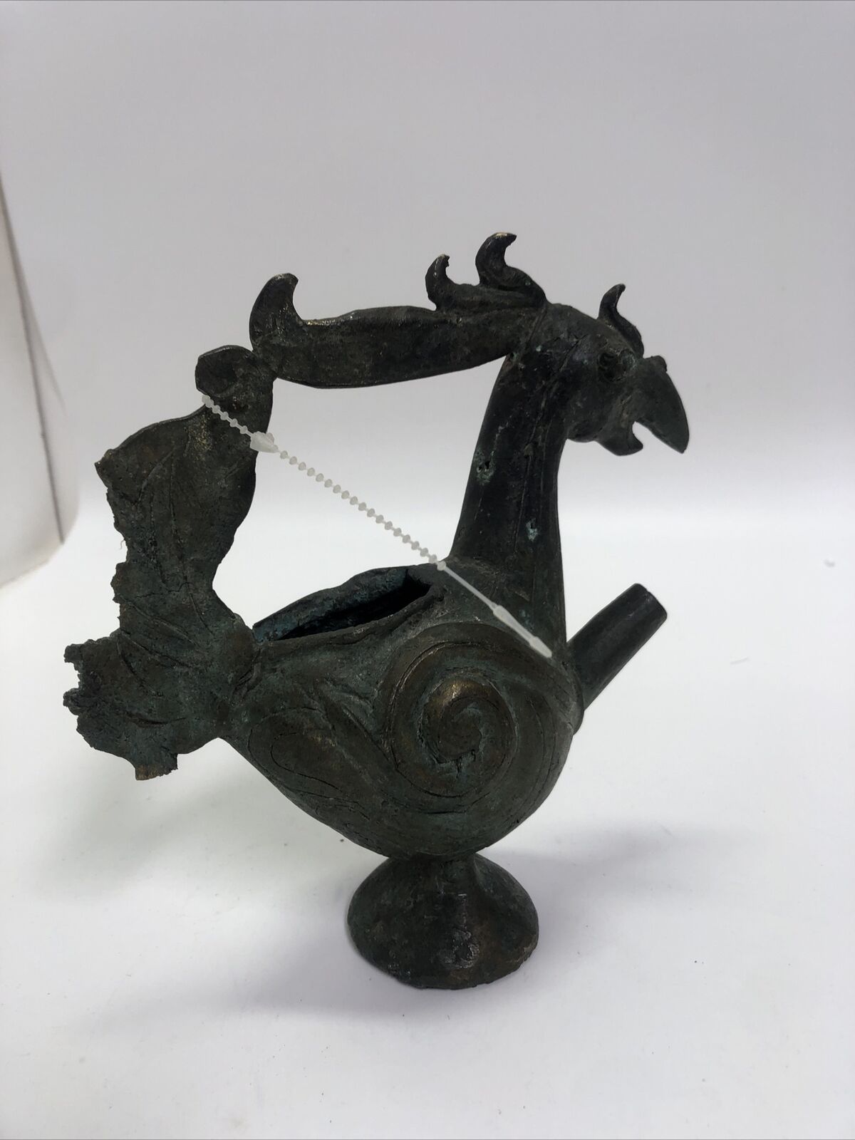 Ancient China Bronze Ware Dynasty Phoenix Bird Zun Wine Vessel Tea Pot
