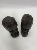 Vintage Tiki Totems From Jamaica Wooden Statue Man Woman Carved wood