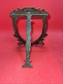 Solid Brass Antique Art Nouveau Heart Shaped Picture Frame 7”x5”