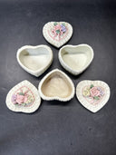 Set Of 3 Floral Trinket Box Flower Design With Lid