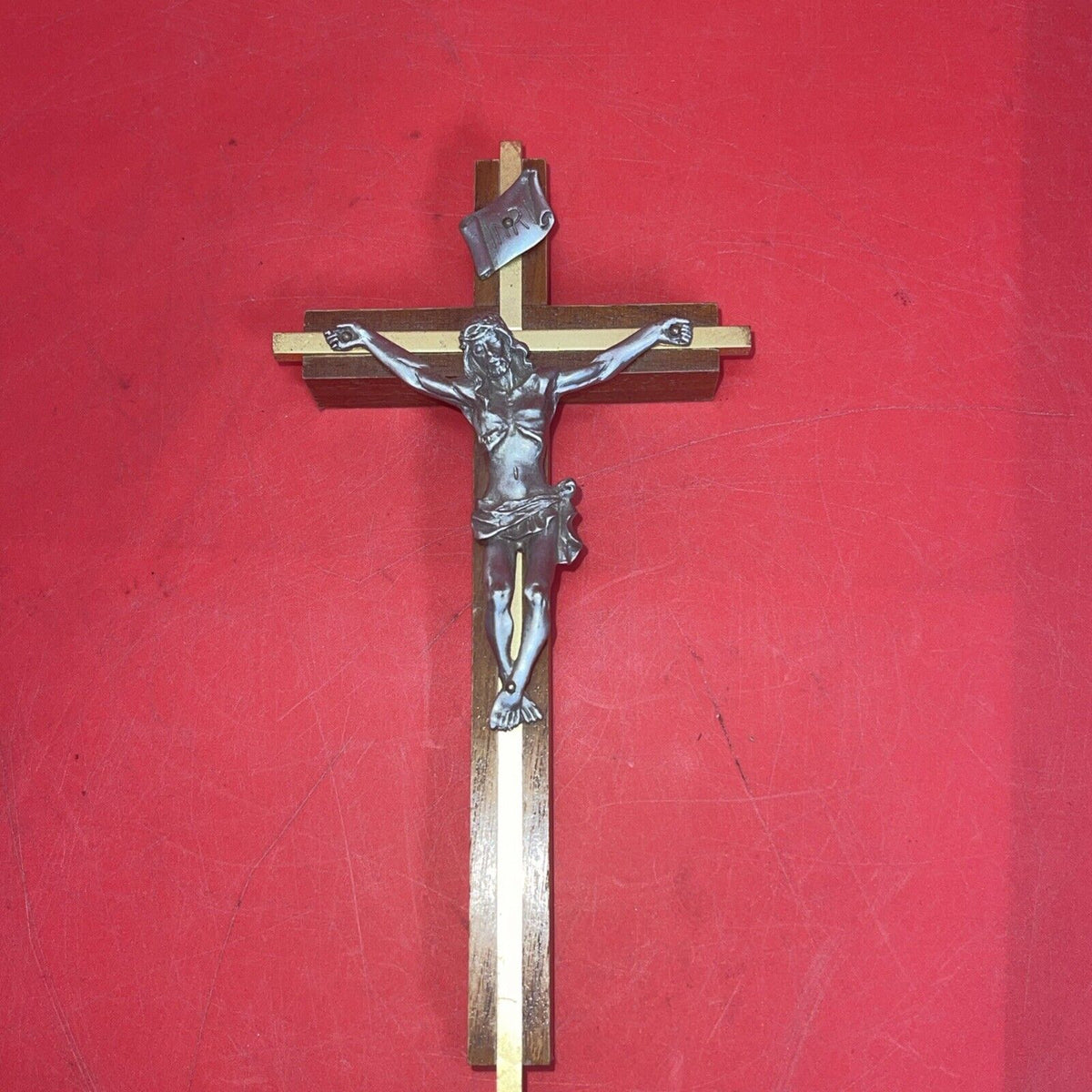 Vintage Wooden Christian Crosses Last Rites, Old Wooden Tin Jesus Lot 4 (Damage)