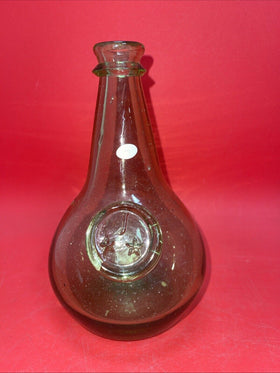 Vintage Jamestown VA Hand Blown J & 2 Stars 7.5" Bottle Green Color Hand Blown