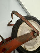 Vintage Red Metal Foot-Push Scooter