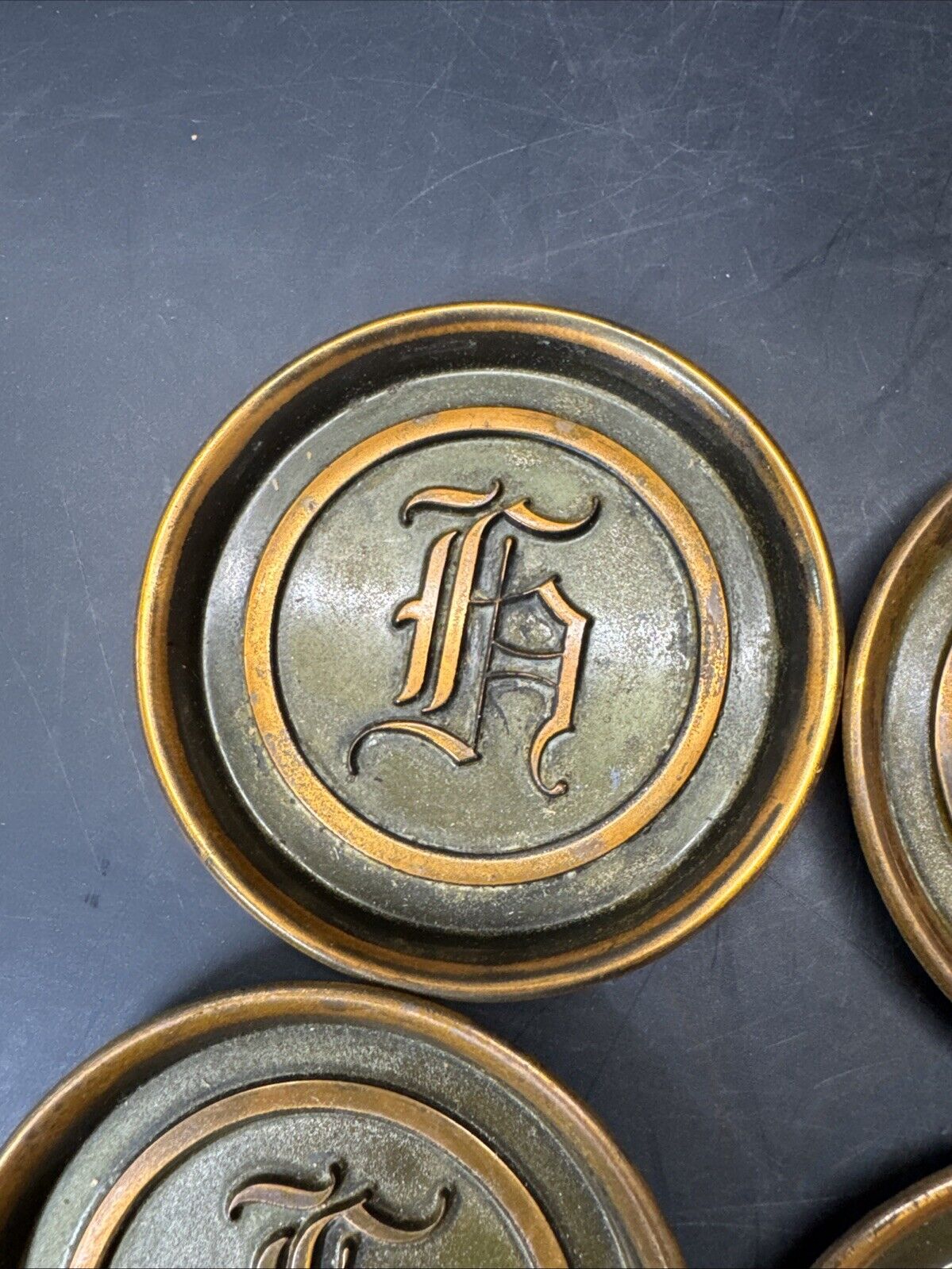 VINTAGE SOLID METAL COPPER FINISH LETTER E/ Lot Of 8
