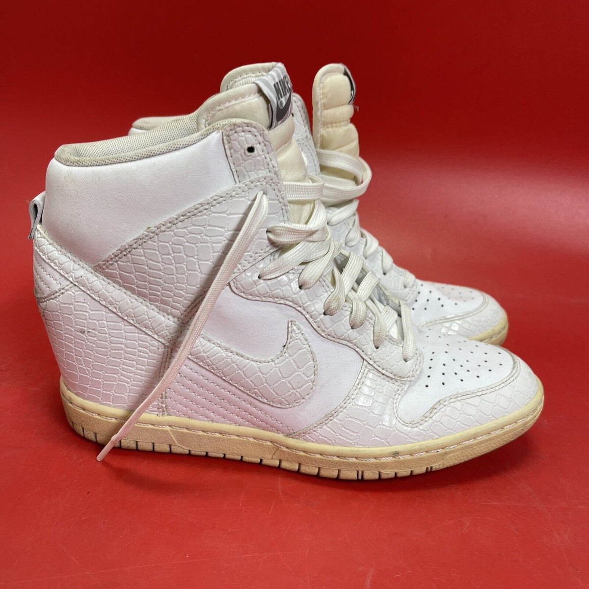 Womens NIke Court Vision Mid Top “Triple White” Shoes Size 9