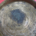 Old Brass Tray Plate Charger Islamic Ornate Engraved Etched Middle Eastern